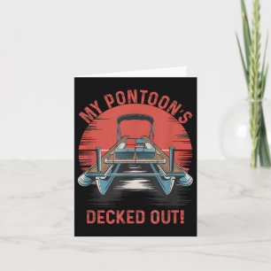 Grappige ponton minnaar boot kapitein varen ponton kaart