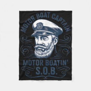 Grappige Pontonboot Kapitein Vader Motorboot Kapit Fleece Deken