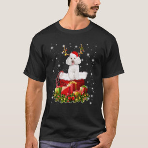 Grappige Poodle Rendier In Sinterklaas Zak Doos D T-shirt