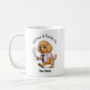 Grappige Poodle Speelgoed Hond Zakelijke Pak Koffi Koffiemok