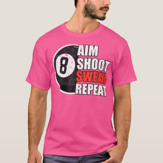 Grappige Pool Art voor Cue Sport Pool Player Bilja T-shirt
