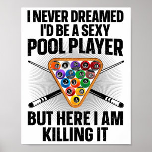 Grappige Pool Art voor mannen Vrouwen Biljart Love Poster