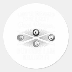 Grappige Pool Art voor mannen Vrouwen Biljart Love Ronde Sticker
