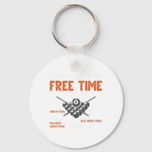 Grappige Pool Speler Biljart Speel Pool Horloge Po Sleutelhanger
