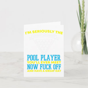 Grappige pool speler en biljart kaart