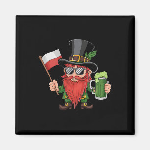 Grappige Poolse St. Patrick's Day Polen Vlag Magneet
