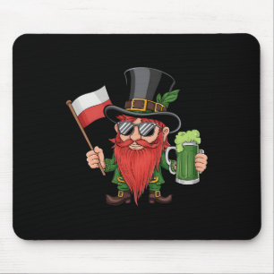 Grappige Poolse St. Patrick's Day Polen Vlag Muismat