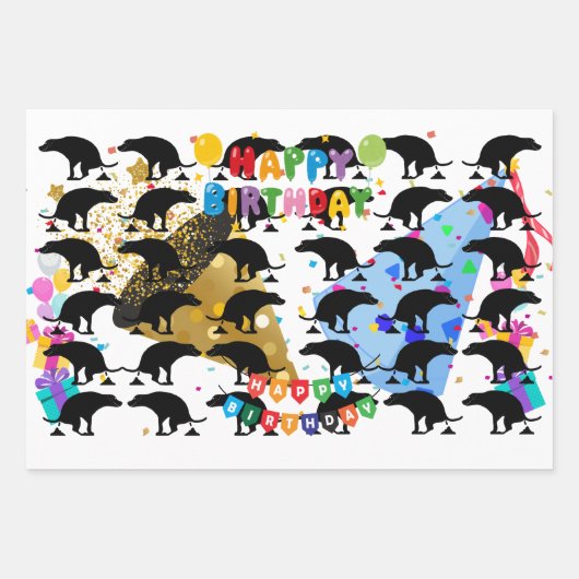 Grappige Pooping Dog Verjaardag Inpakpapier Vel (Voorkant 2)