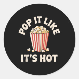 Grappige popcorn kunst voor mannen vrouwen Kinder  Ronde Sticker
