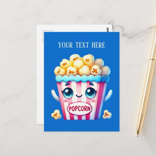 Grappige Popcorn Lovers tekst toevoegen Briefkaart (Voorkant / Achterkant in situ)