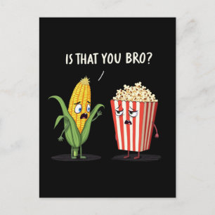 Grappige Popcorn Schattige Kawaii Style Popped Pop Feestdagenkaart