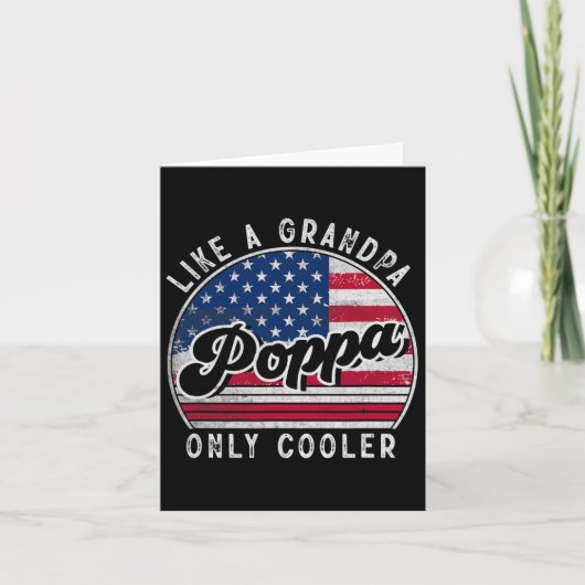 Grappige Poppa Als Een Opa Alleen Cooler Ons Ameri Kaart (Voorkant)