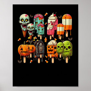Grappige Popsicle Zomer Horror Halloween Ice Cream Poster