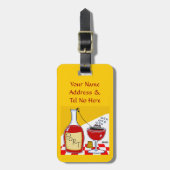 Grappige Port Wine Cartoon Bagagelabels (Voorkant verticaal)