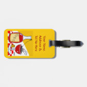 Grappige Port Wine Cartoon Bagagelabels (Achterkant horizontaal)