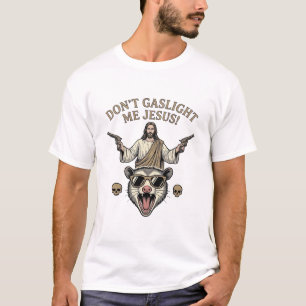 Grappige Possum Jezus Vintage Gravure Shirt Ontwer