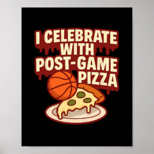 Grappige Post Game Pizza Sketll Fan Uitrusting Ont Poster