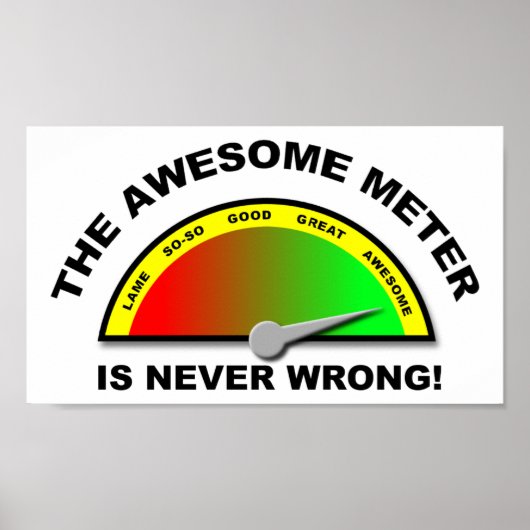 Grappige Poster Awesome Meter (Voorkant)