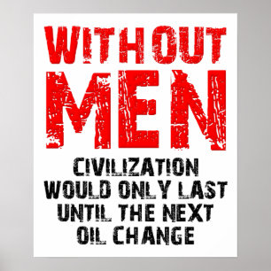 Grappige Poster Civilisatie Zonder Mannen