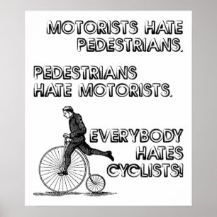 Grappige Poster Fietsers Hatend