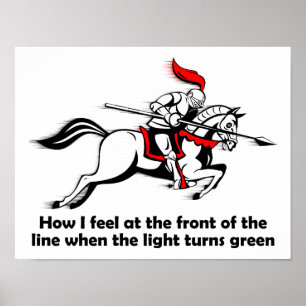 Grappige Poster Groen Licht Ridder