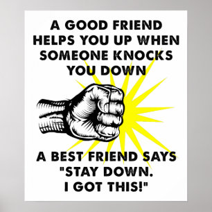 Grappige Poster Over Het Vechten Met Je Beste Vrie