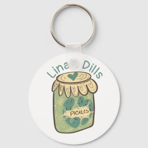 Grappige pot met augurken dille groene voedingslie sleutelhanger
