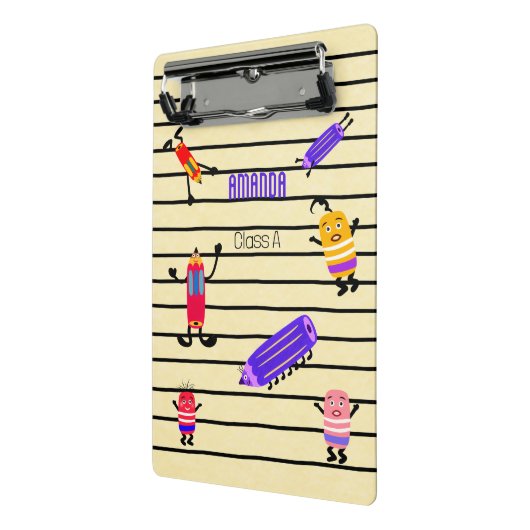 Grappige potloden en rubbers mini klembord (Angled2)