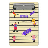 Grappige potloden en rubbers mini klembord (Voorkant)