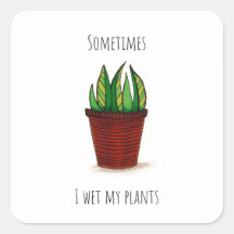 Grappige Potted Plant Sticker