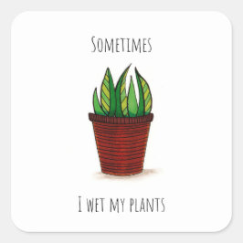 Grappige Potted Plant Sticker