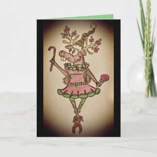 Grappige Prancer Kerstkaart Kaart