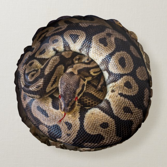 Grappige Prank Python Snake Rond Kussen (Voorkant)