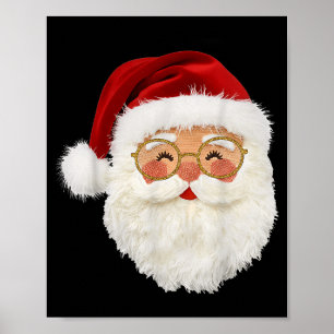 Grappige Preppy Realistische Nep Yarn Kerstman Vro Poster