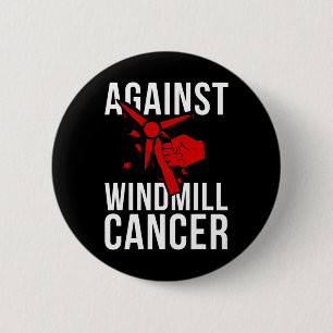 Grappige President - Tegen Windmolen Kanker Ronde Button 5,7 Cm