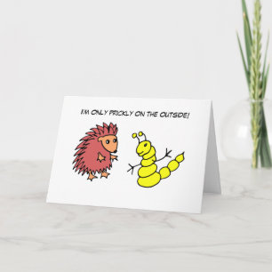 Grappige Prickly Hedgehog Glowworm Cartoon Kaart