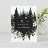 Grappige Printable Enchanted Forest Wedding Save The Date (Staand voorkant)