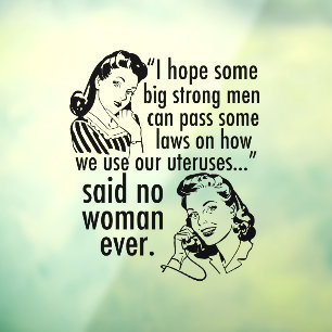 Grappige pro-choice feministische politieke Cartoo Raamsticker