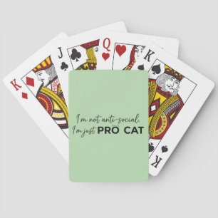 Grappige Pro Kat Anti-Sociaal Introvert Pokerkaarten