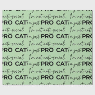 Grappige Pro Kat Anti-Sociale Introvert Cadeaupapier