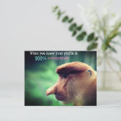 Grappige proboscis aap feestdagenkaart (Staand voorkant)