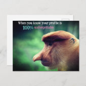 Grappige proboscis aap feestdagenkaart (Voorkant / Achterkant)