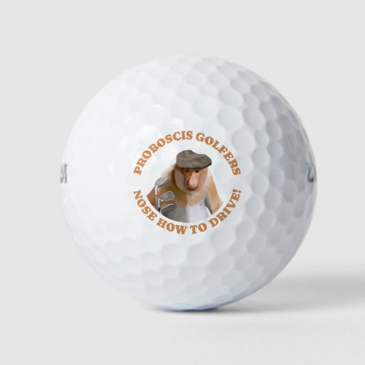 Grappige Proboscis Monkey Golf Liefhebbers Golfballen (Voorkant)