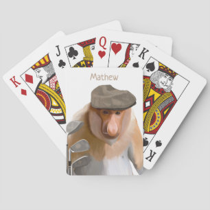 Grappige Proboscis Monkey Golf Liefhebbers Pokerkaarten