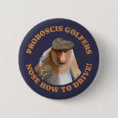 Grappige Proboscis Monkey Golf Liefhebbers Ronde Button 5,7 Cm (Voorkant)