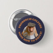 Grappige Proboscis Monkey Golf Liefhebbers Ronde Button 5,7 Cm (Voorkant /achterkant)