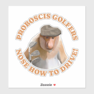 Grappige Proboscis Monkey Golf Liefhebbers Sticker