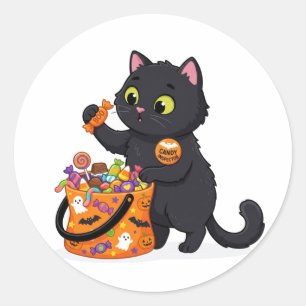 Grappige professionele snoepinspecteur Halloween k Ronde Sticker