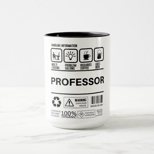 Grappige professor Handling Informatie Mok (Midden)