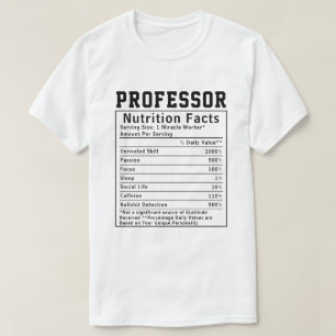 Grappige Professor Voedingsfeiten Medewerker Perso T-shirt